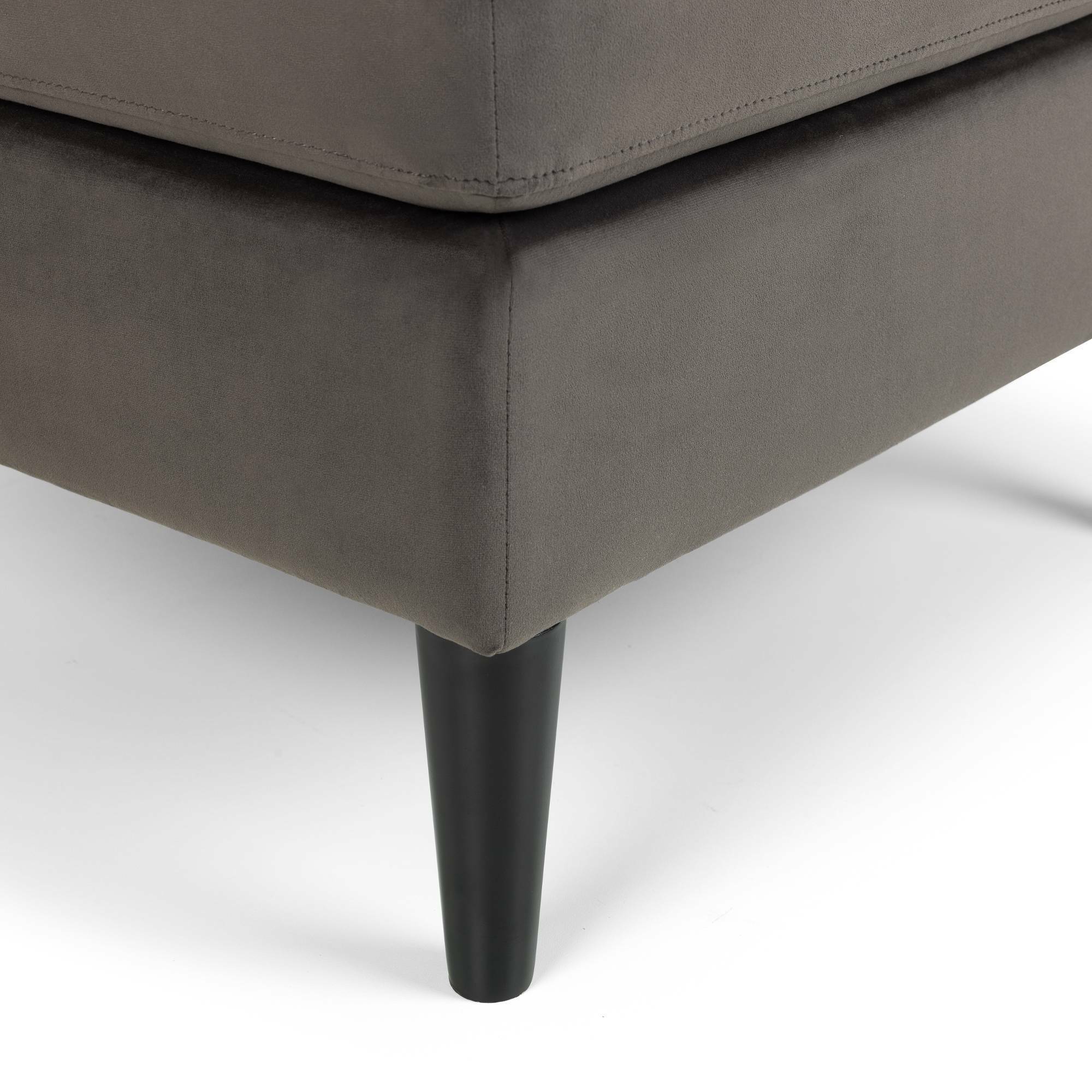 Windsor Dark Grey Velvet Ottoman Footstool