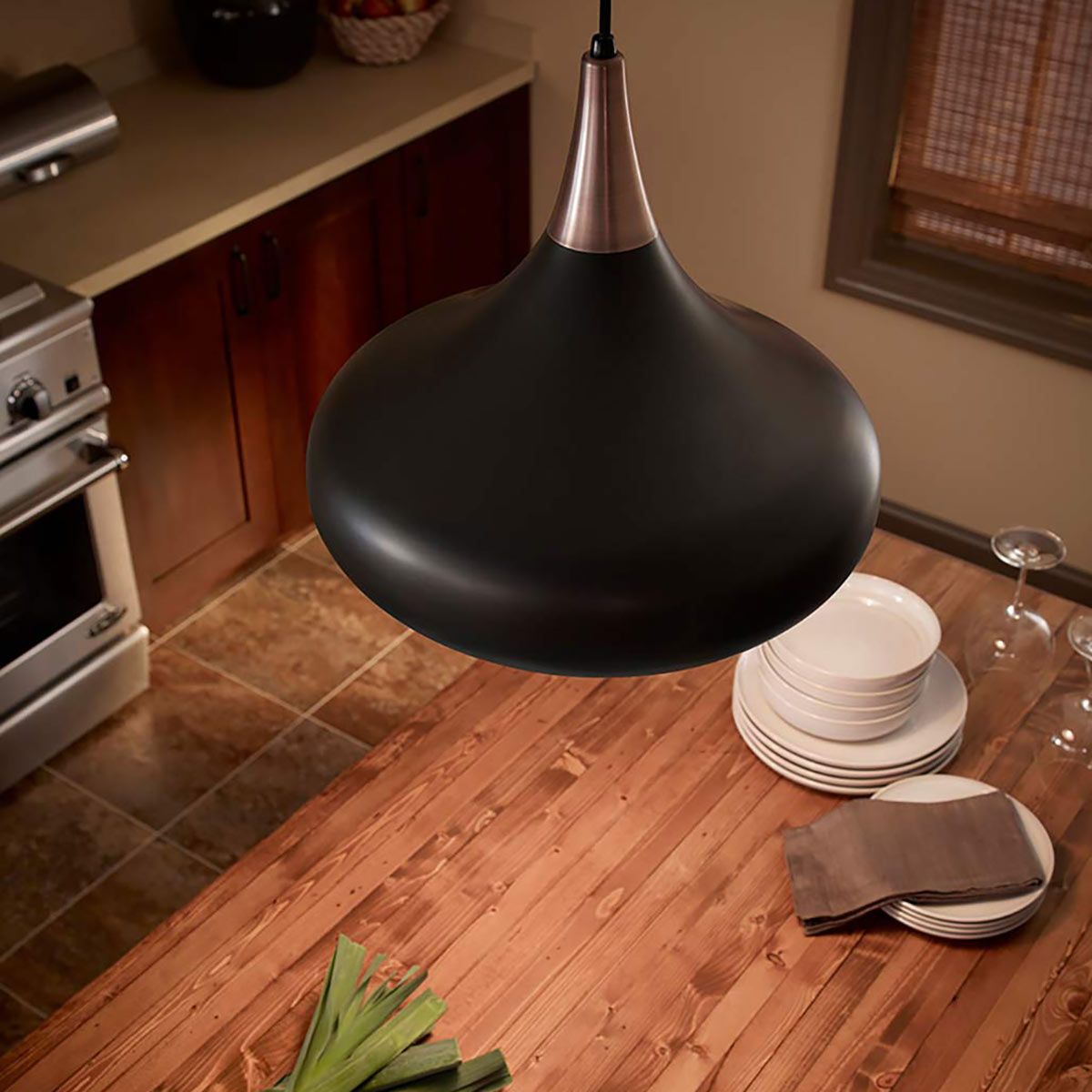 Ashby Single Medium Pendant Light - Bronze