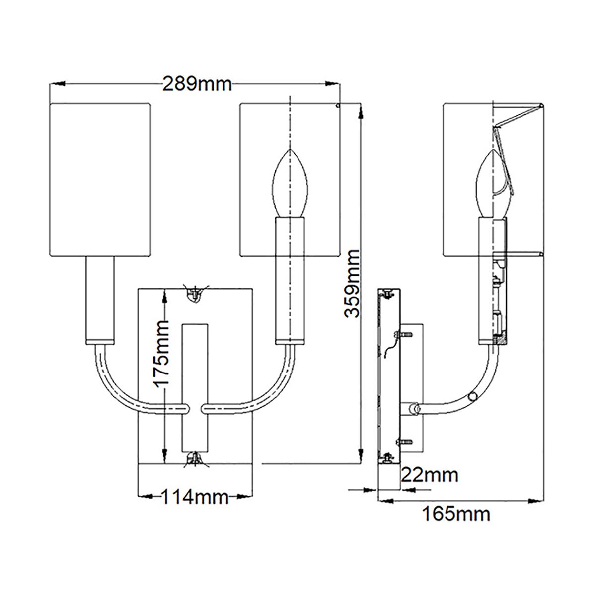 Mistro Double Wall Light - Nickel