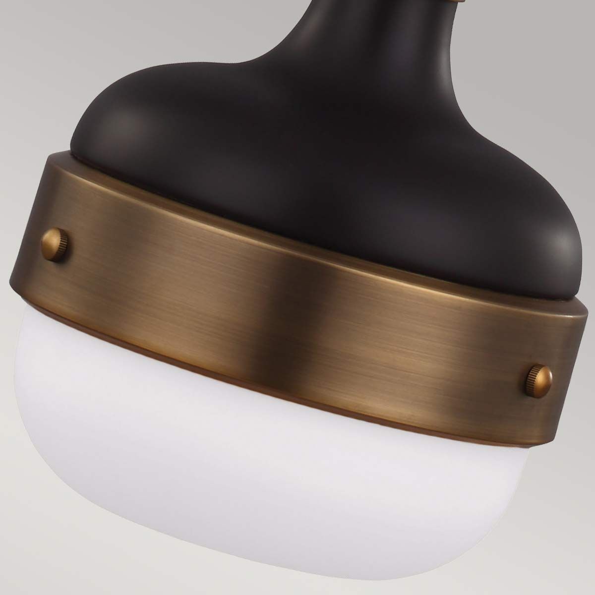 Florentine Single Mini Pendant Light - Black & Brass