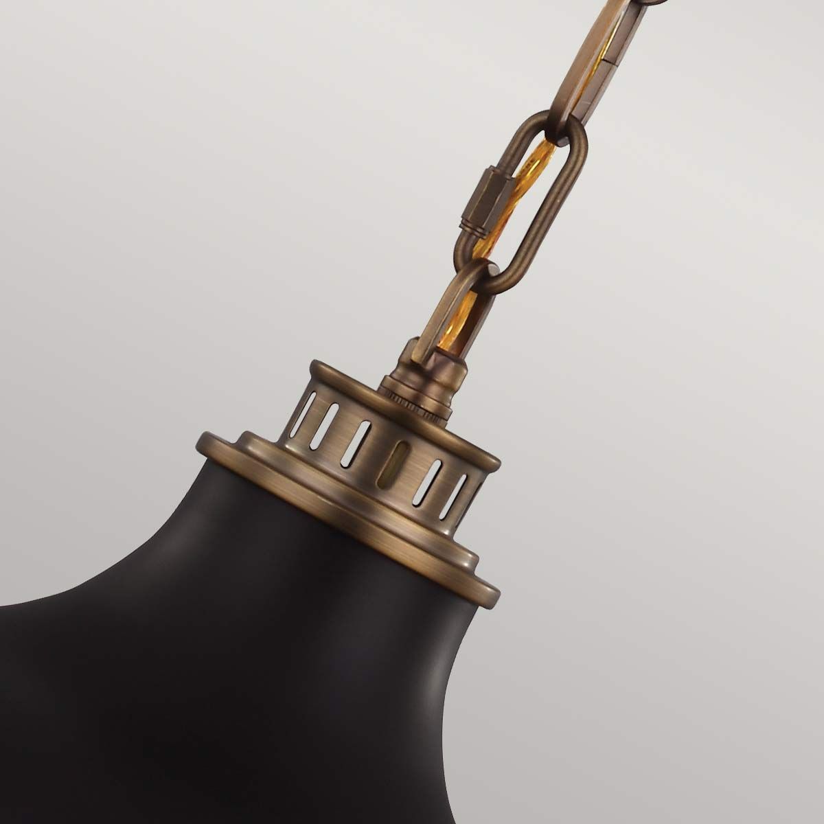 Florentine Double Pendant Light - Black & Brass