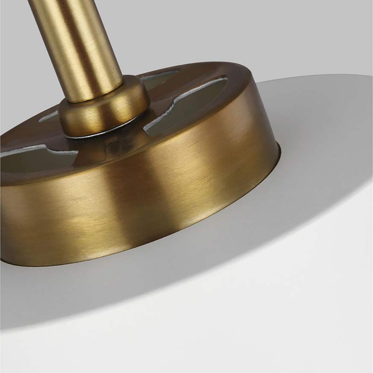 Helston Single Pendant Light - White & Brass