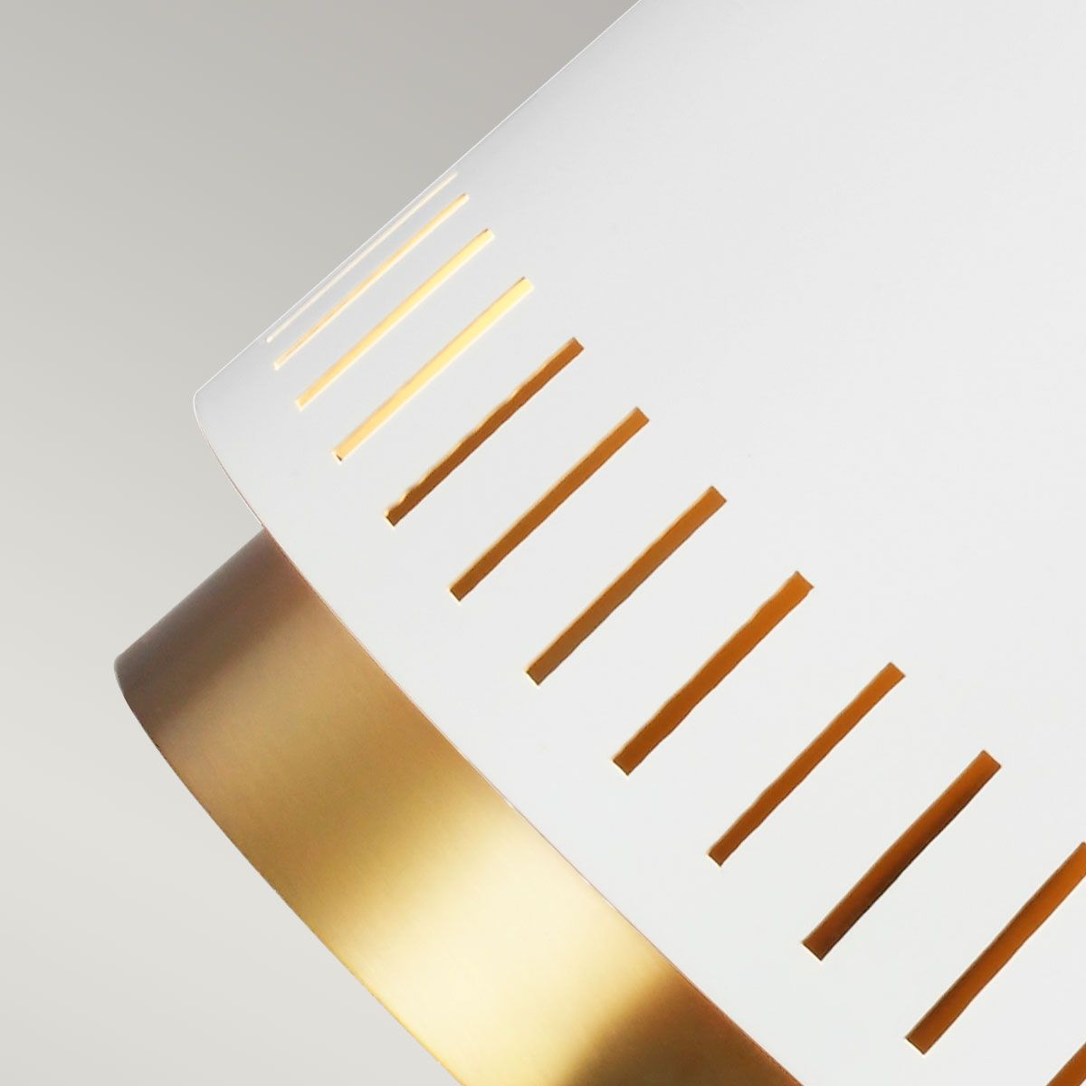 Helston Single Pendant Light - White & Brass