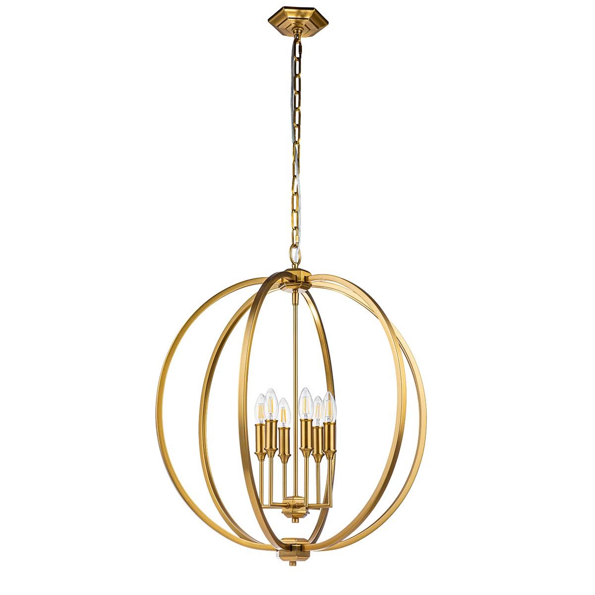 Anderson 6 Light Pendant Light - Brass