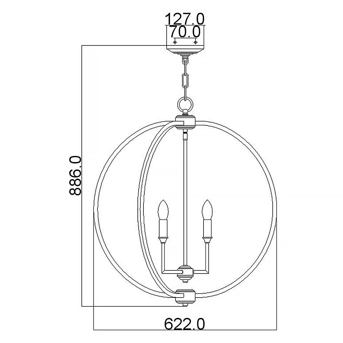 Anderson 6 Light Pendant Light - Brass