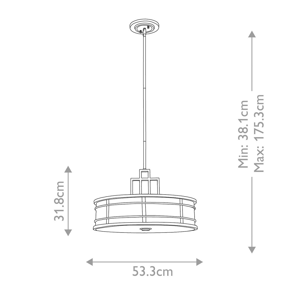 Fusion 3lt Large Pendant Light - Brass