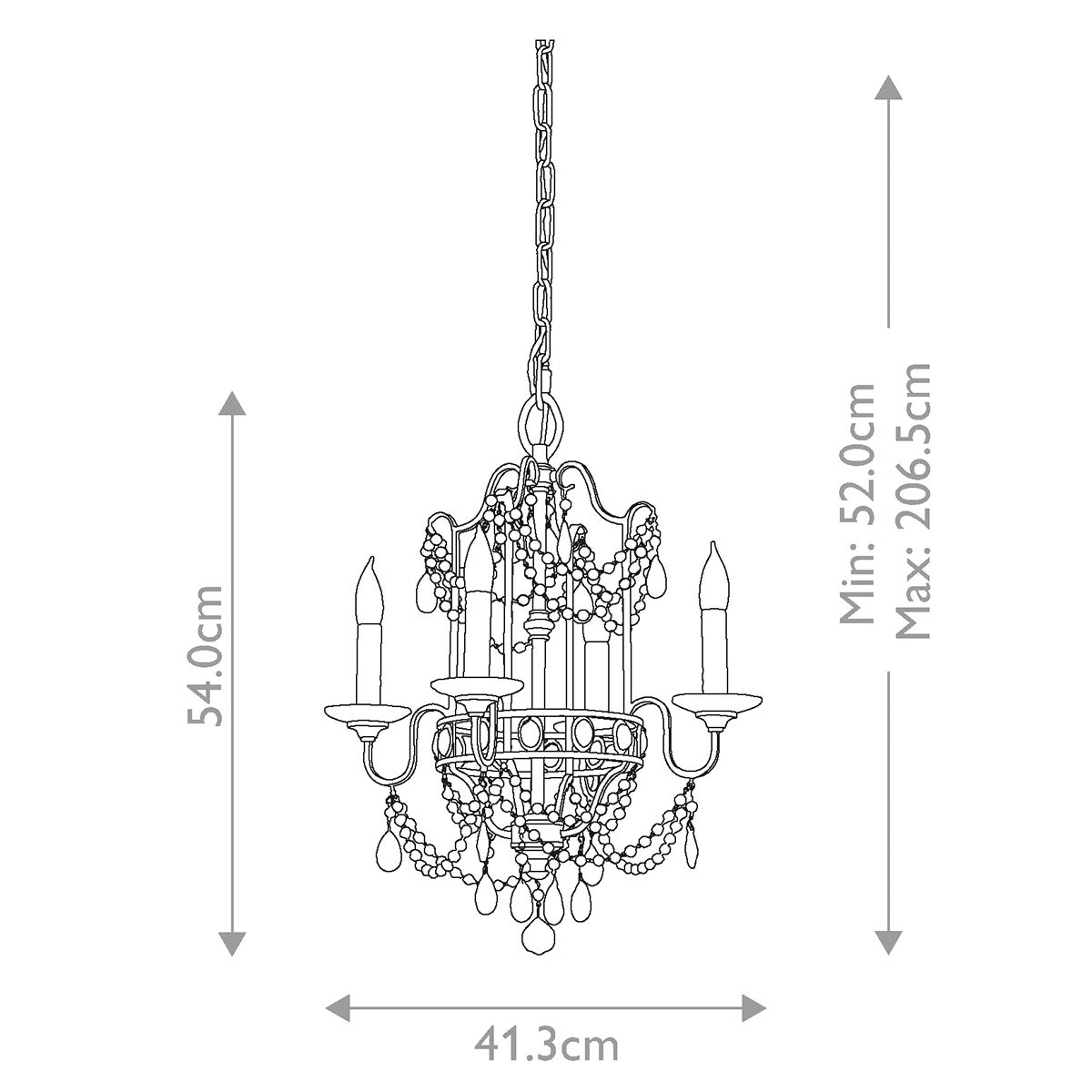 Maximus 4 Light Chandelier - Silver