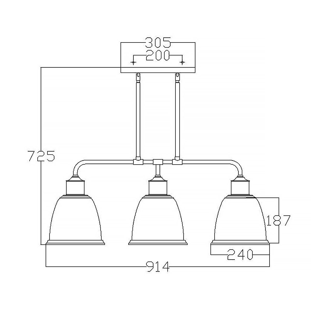 Vertigo Triple Island Light - Nickel
