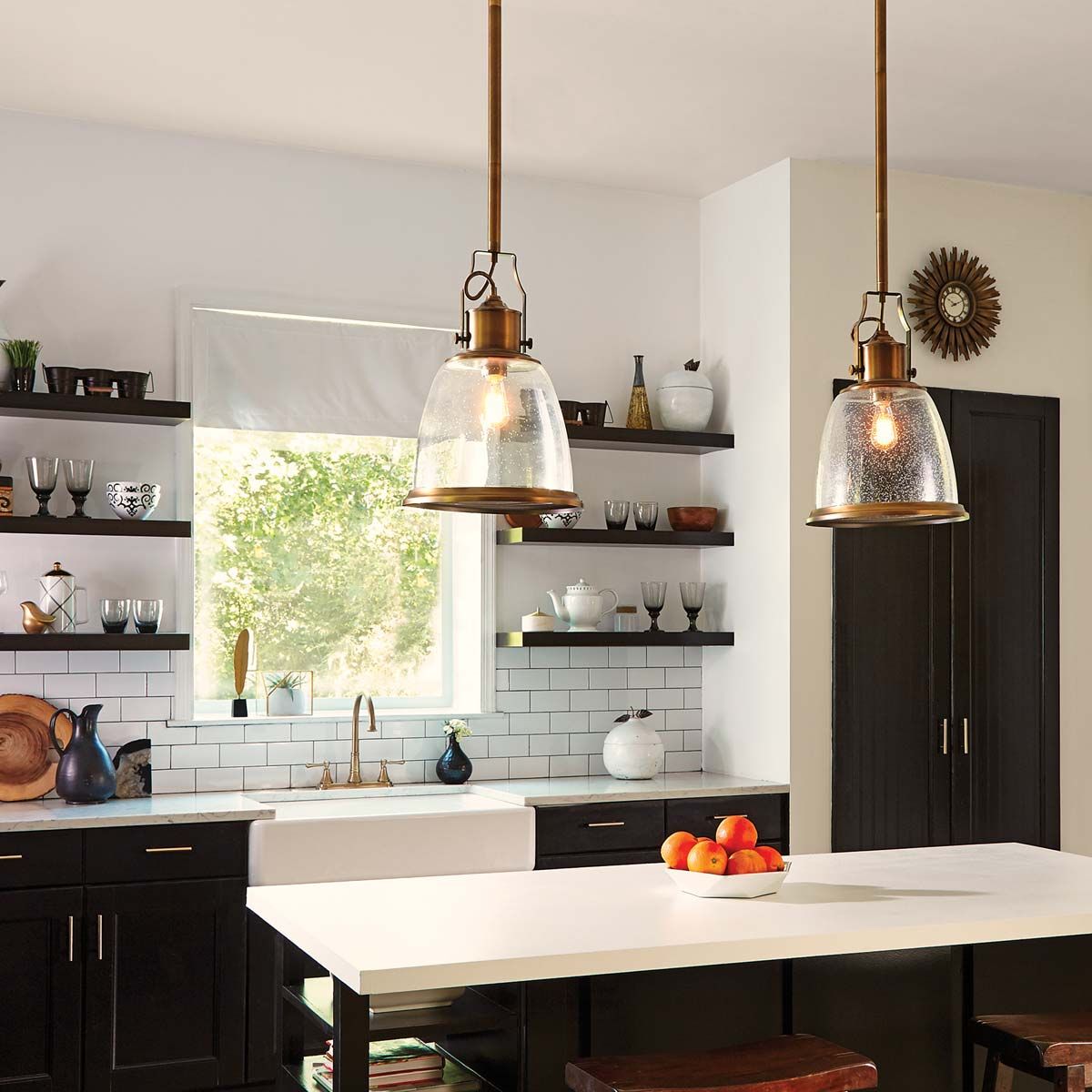 Vertigo Single Medium Pendant Light - Brass
