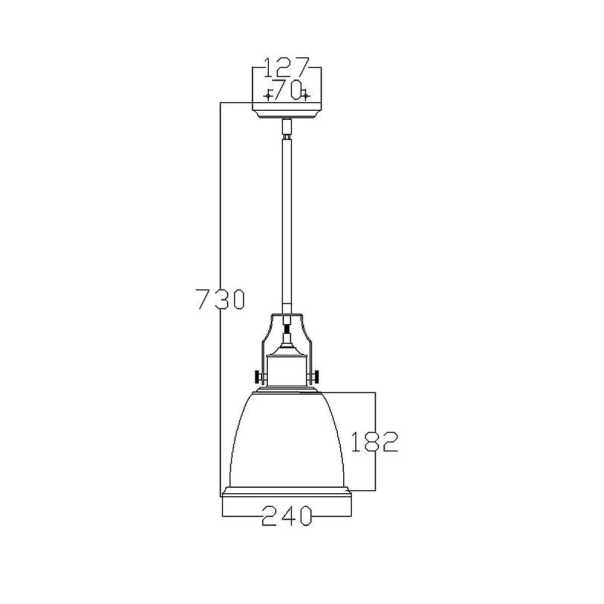 Vertigo Single Medium Pendant Light - Brass
