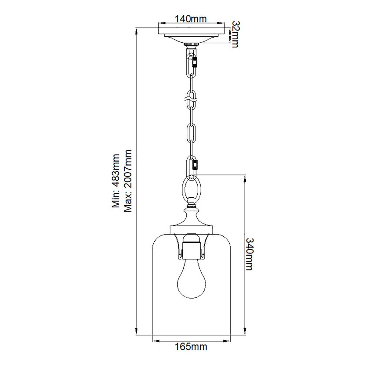 Miller Single Pendant Light - Polished Nickel