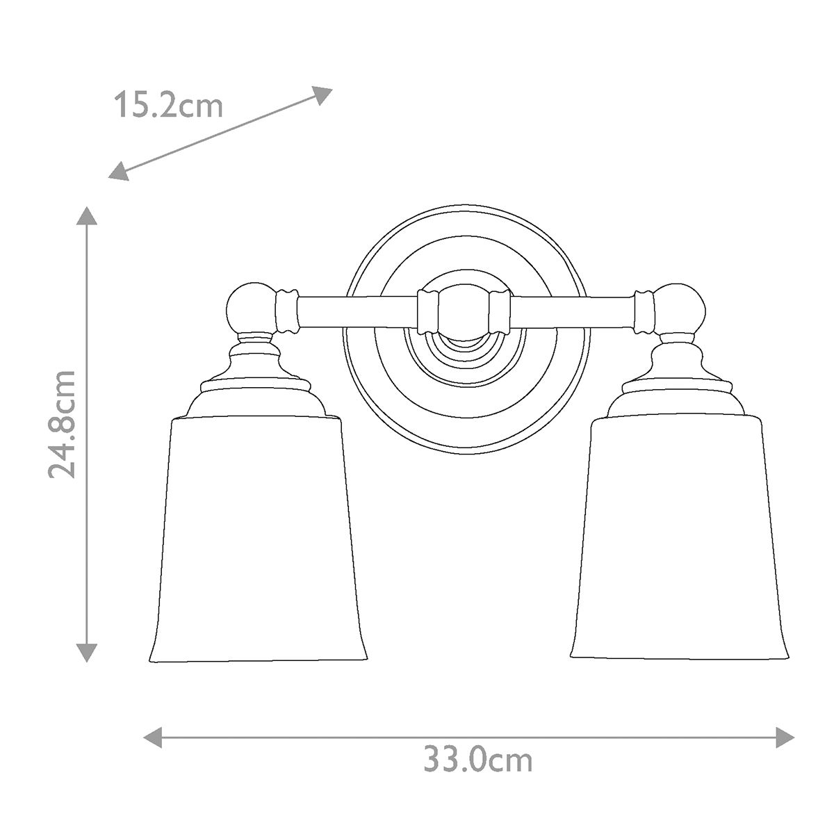 Huguenot Lake Double Wall Light - Chrome