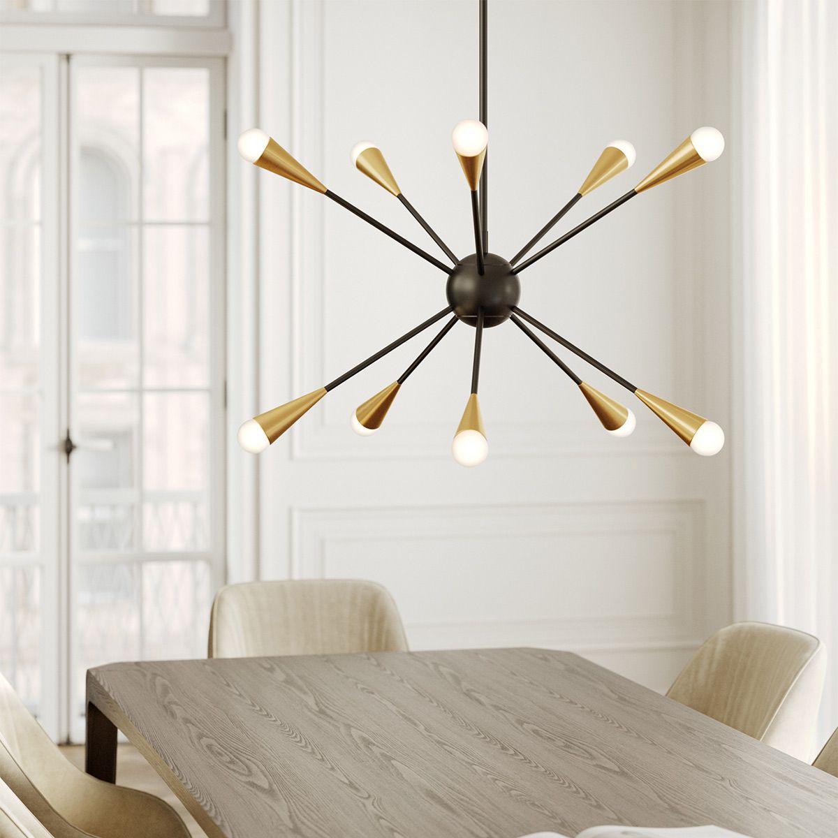 Neve 10 Light Chandelier - Black