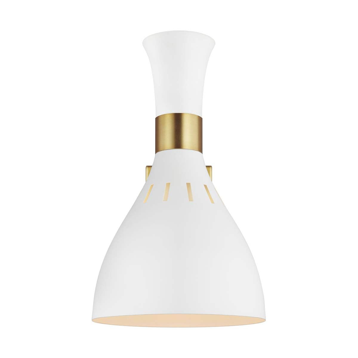 Carnaby Single Wall Light - White & Brass