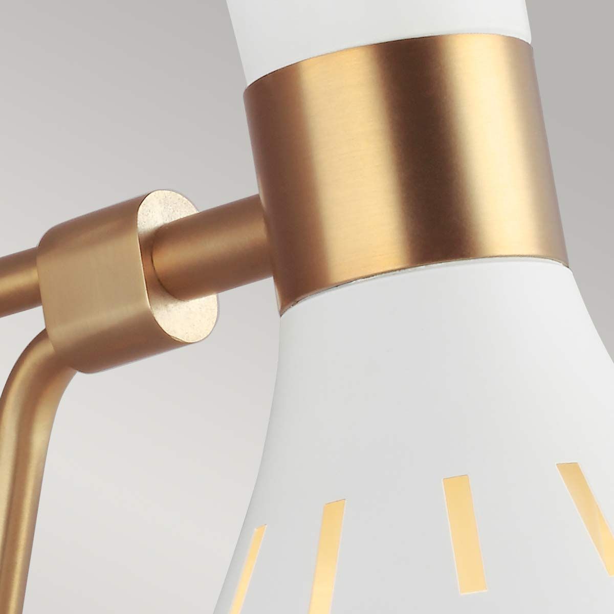 Carnaby Single Wall Light - White & Brass