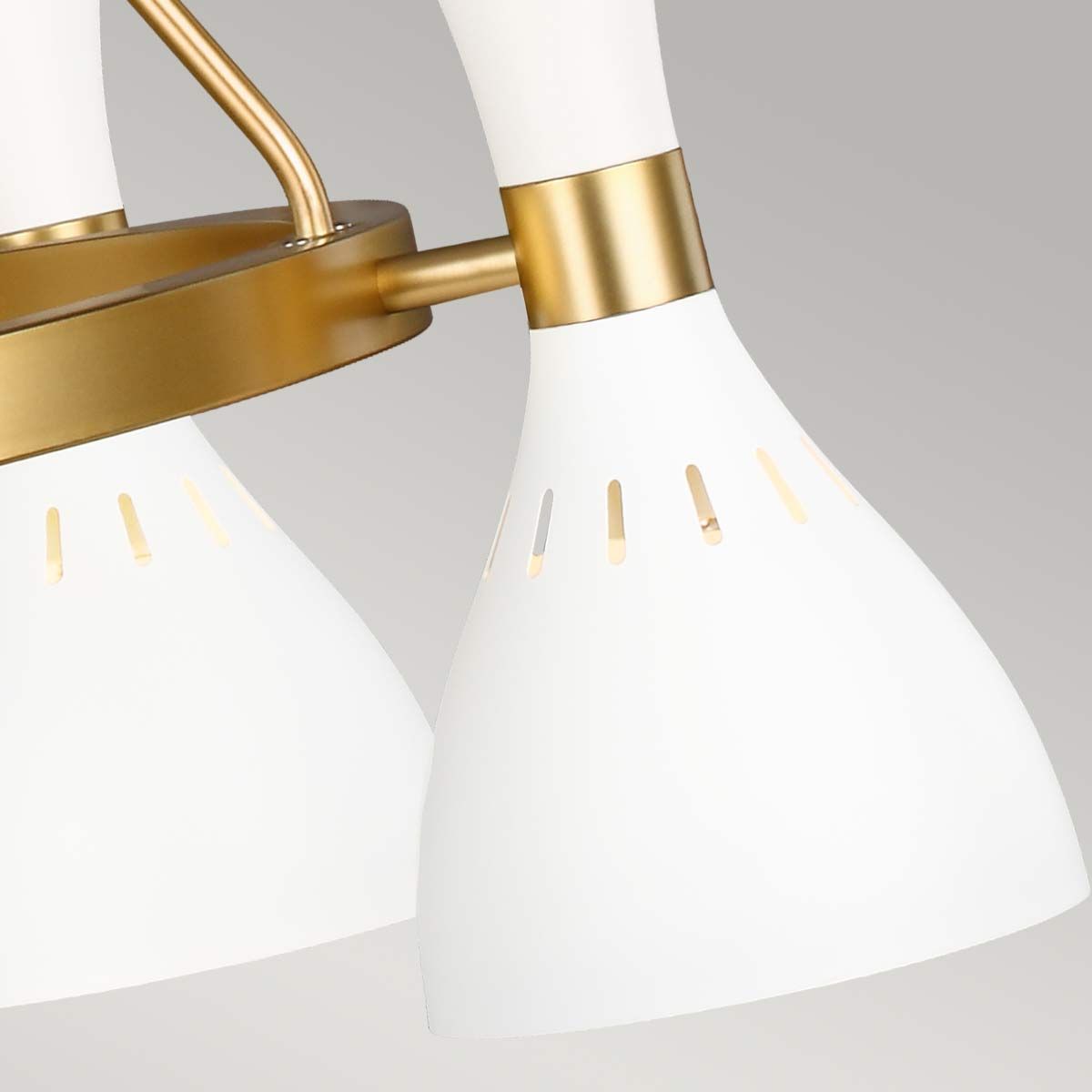 Carnaby 5 Light Chandelier - White & Brass