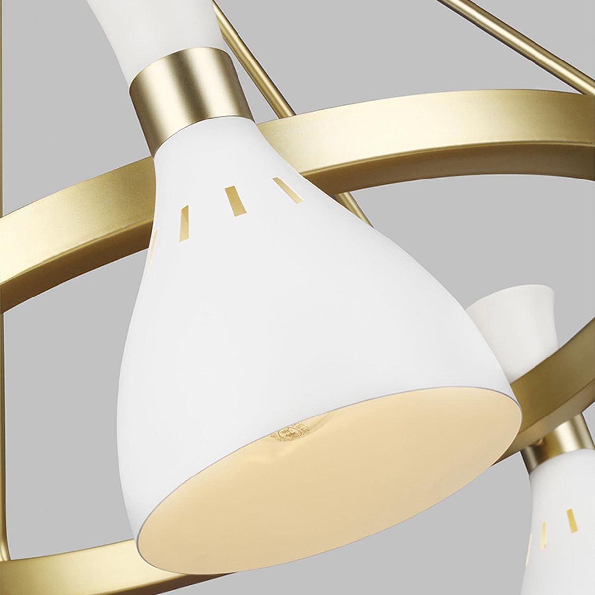Carnaby 5 Light Chandelier - White & Brass