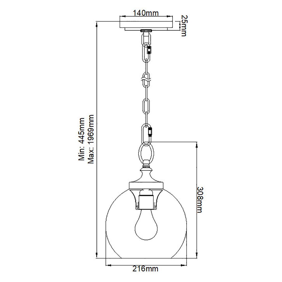Marmara Single Mini Pendant Light - Nickel