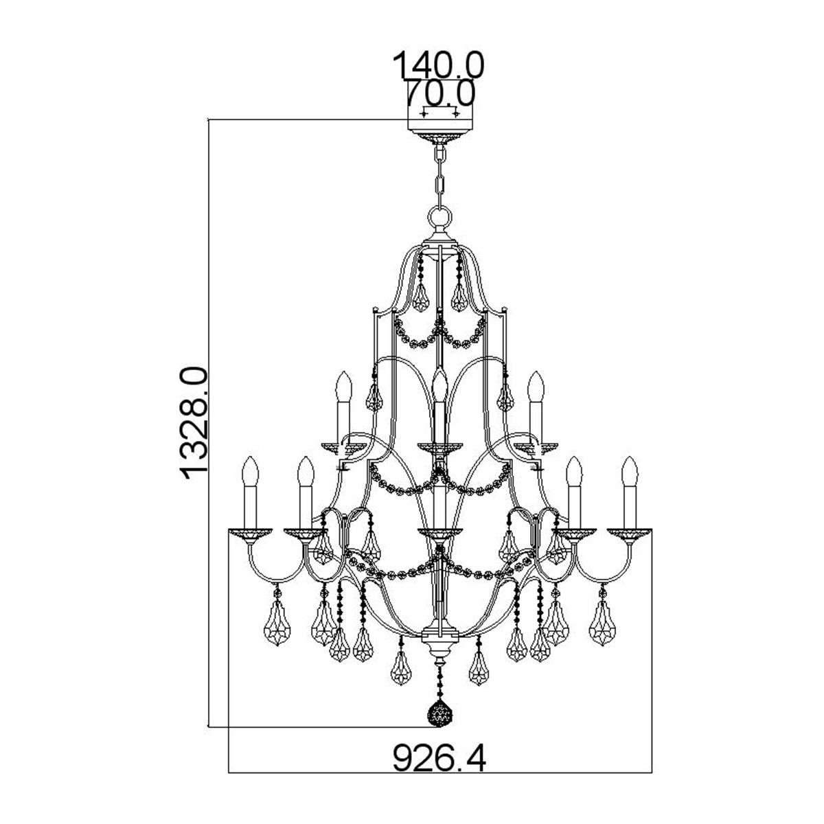 Marette Multi-Light-Tier Chandelier - Bronze