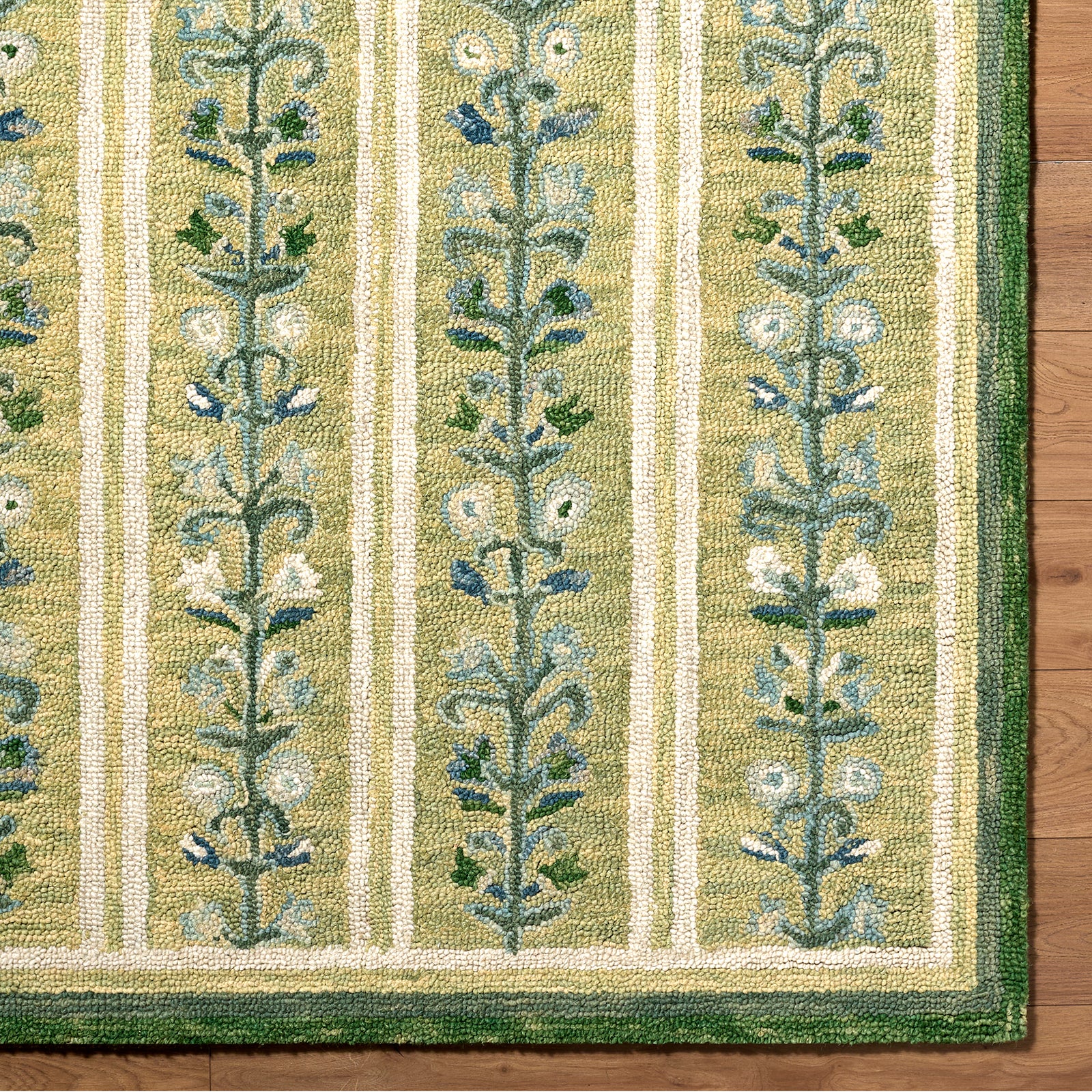 Fairfax Global Wool Global Green & Emerald Rug 153x219cm - colour swatch