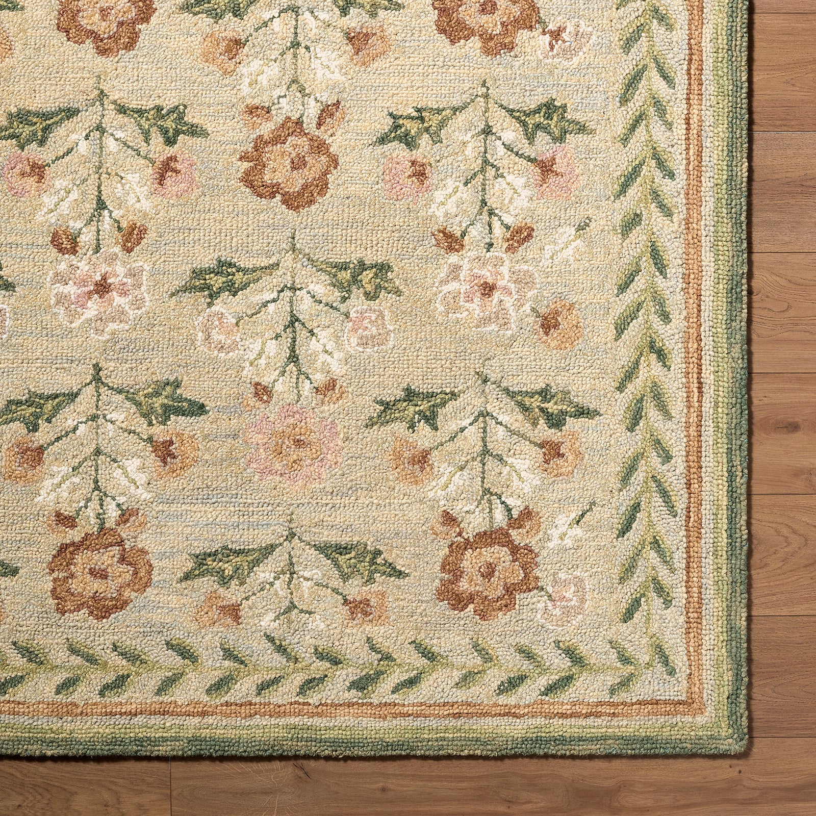 Fairfax Global Wool Global Green & Olive Rug 153x219cm - colour swatch