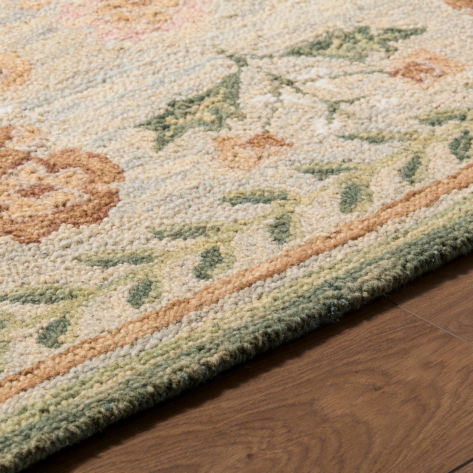 Fairfax Global Wool Global Green & Olive Rug 153x219cm - texture detail