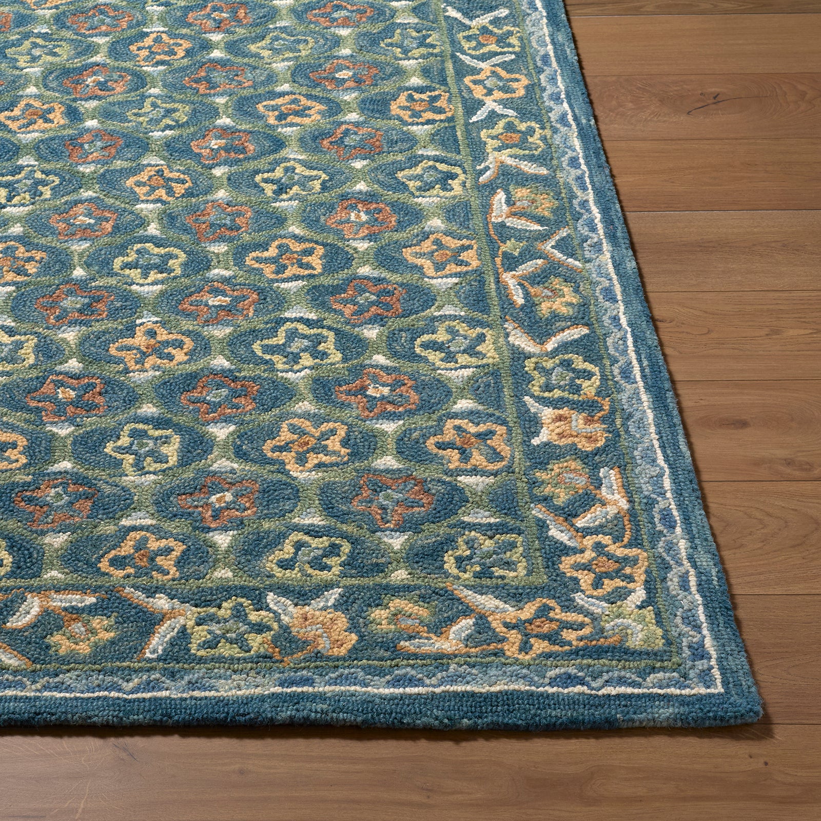 Fairfax Global Wool Global Blue & Cerulean Rug 153x219cm - reverse roll detail