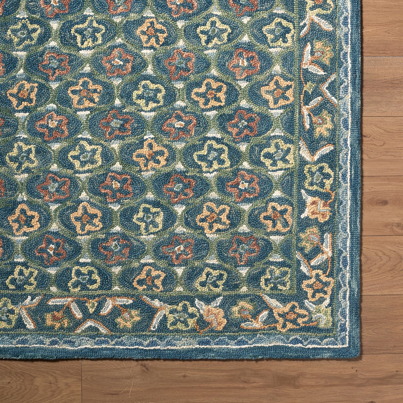 Fairfax Global Wool Global Blue & Cerulean Rug 153x219cm - pile detail
