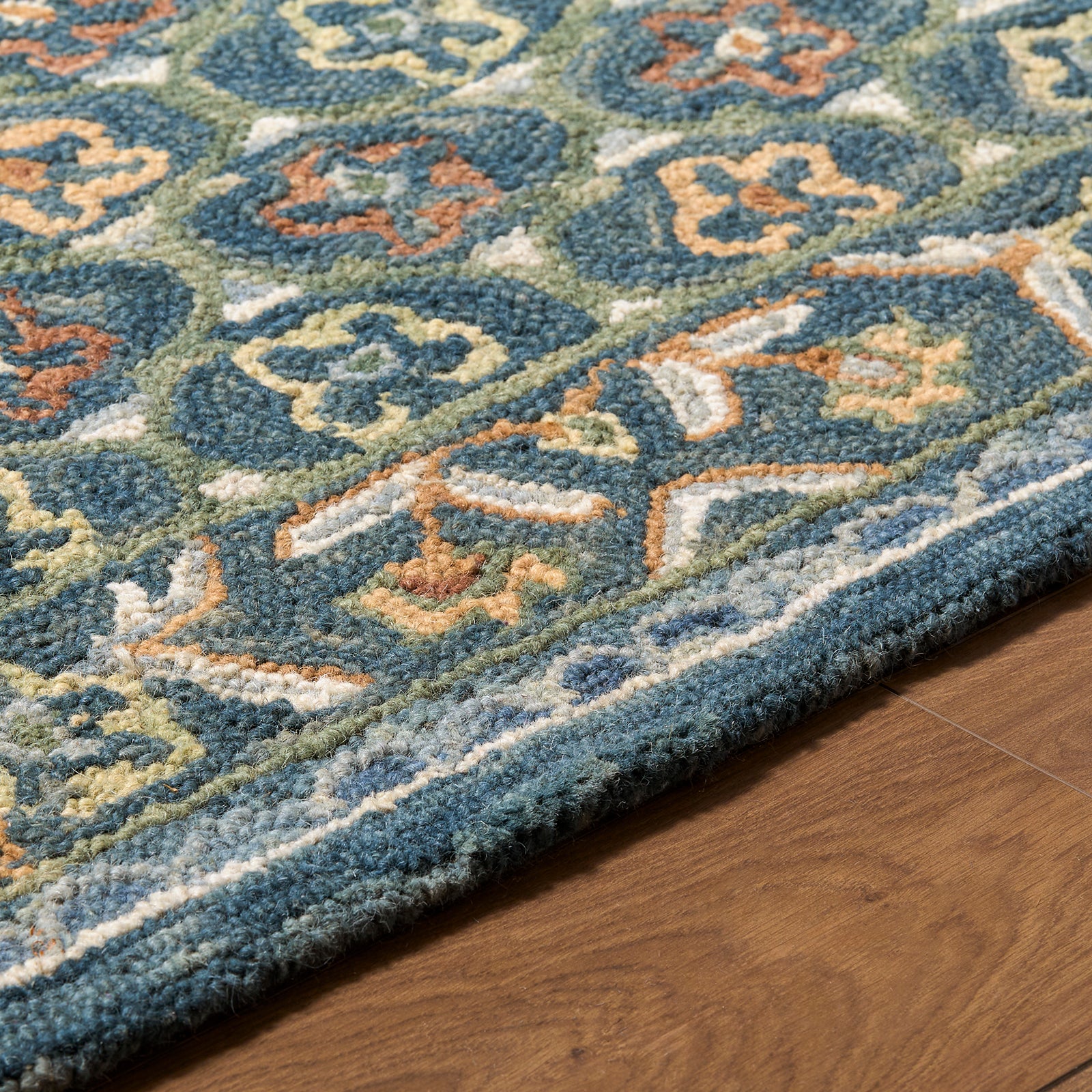 Fairfax Global Wool Global Blue & Cerulean Rug 153x219cm - texture detail