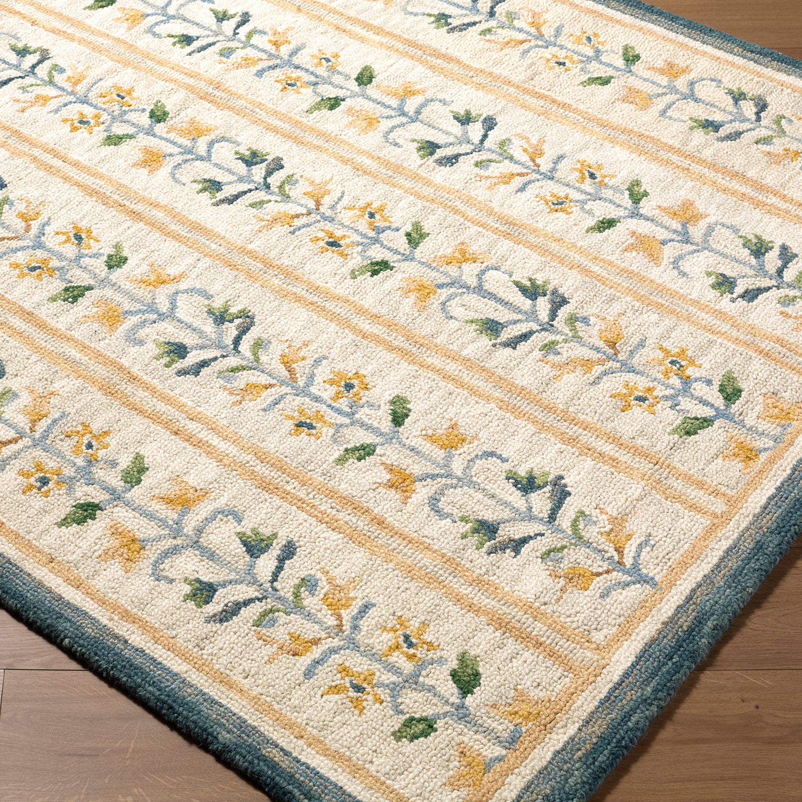 Fairfax Global Wool Global Beige & Ivory Rug 153x219cm - corner detail