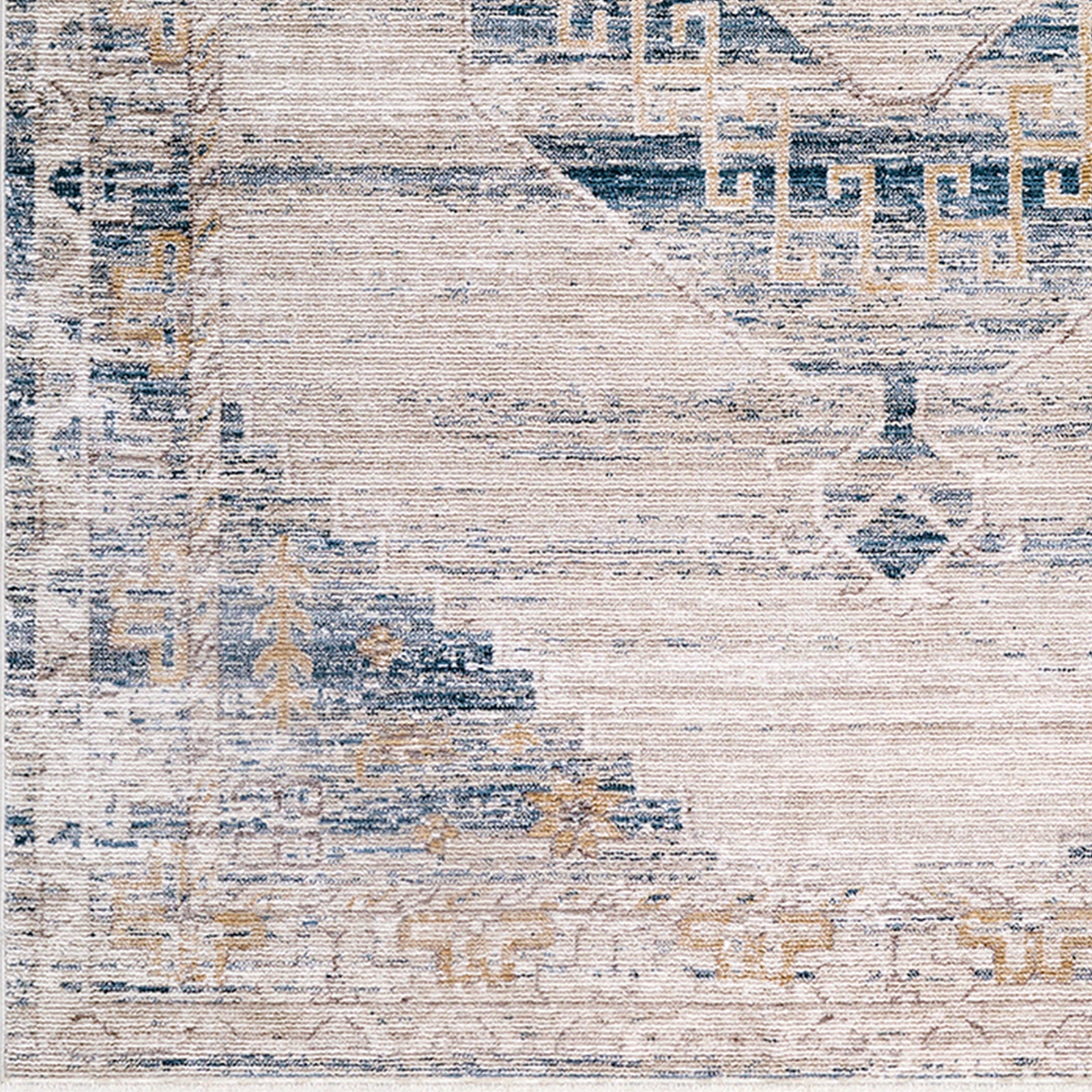 Fifth Avenue Vintage Traditional Boho Fringe Grey & Light Grey & Off White Polypropylene & Polyester Rug 152x225cm - colour swatch