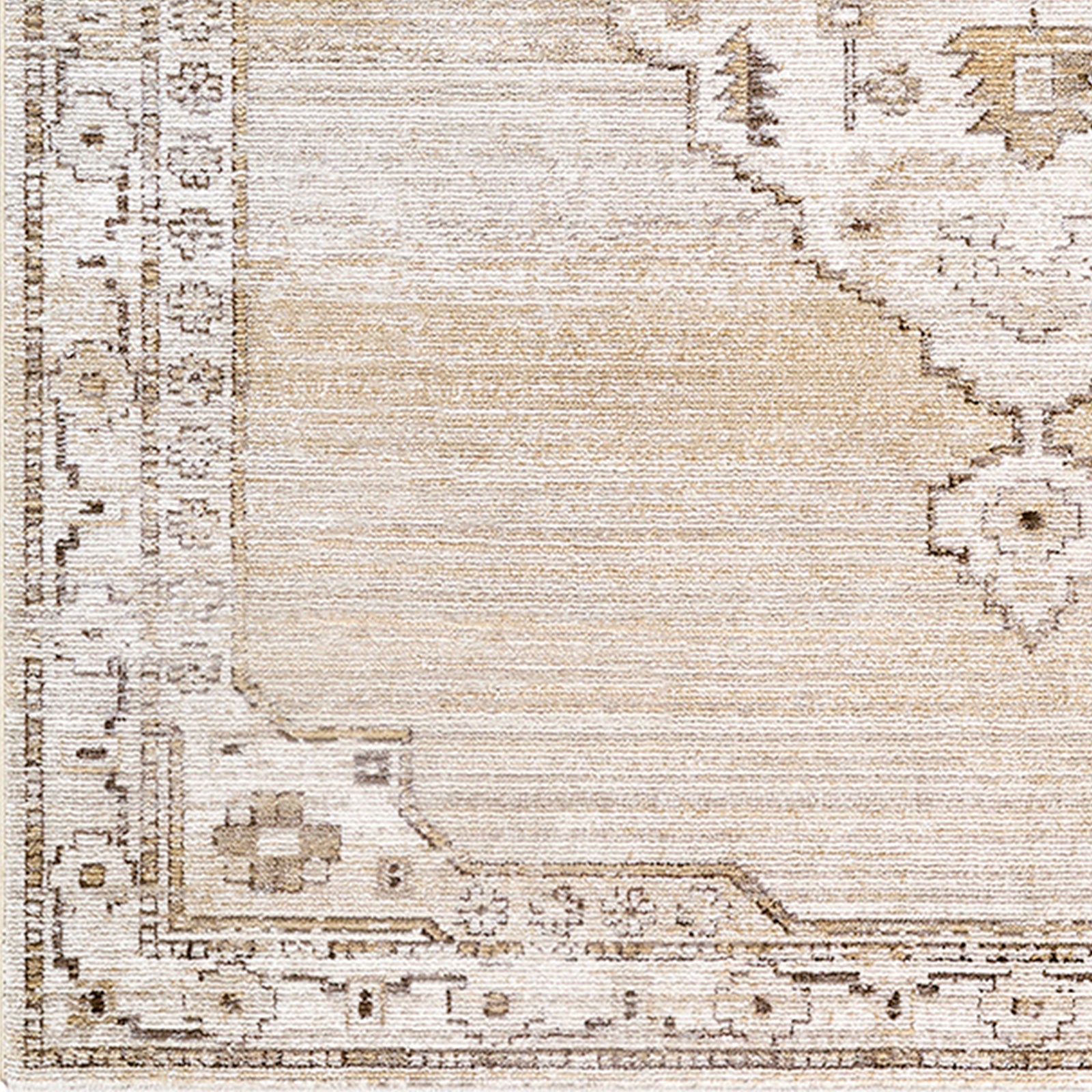 Fifth Avenue Vintage Traditional Boho Fringe Brown & Light Grey & Off White Polypropylene & Polyester Rug 152x225cm - colour swatch