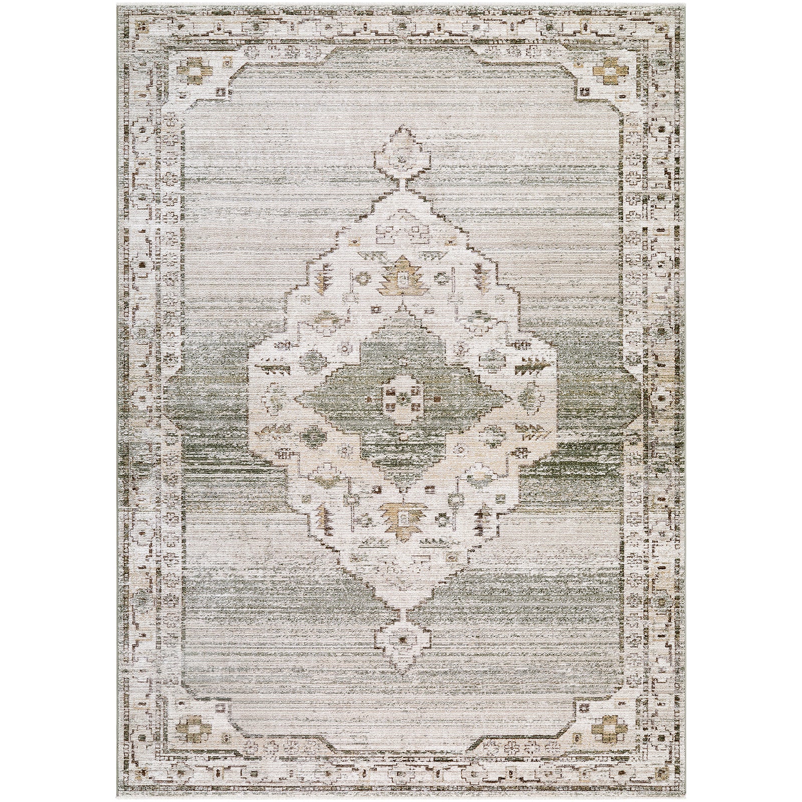Fifth Avenue Vintage Traditional Boho Fringe Grey & Light Grey & Off White Polypropylene & Polyester Rug 152x225cm - product image