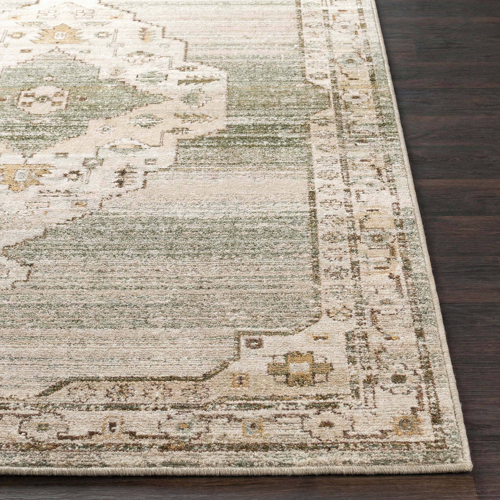 Fifth Avenue Vintage Traditional Boho Fringe Grey & Light Grey & Off White Polypropylene & Polyester Rug 152x225cm - front view