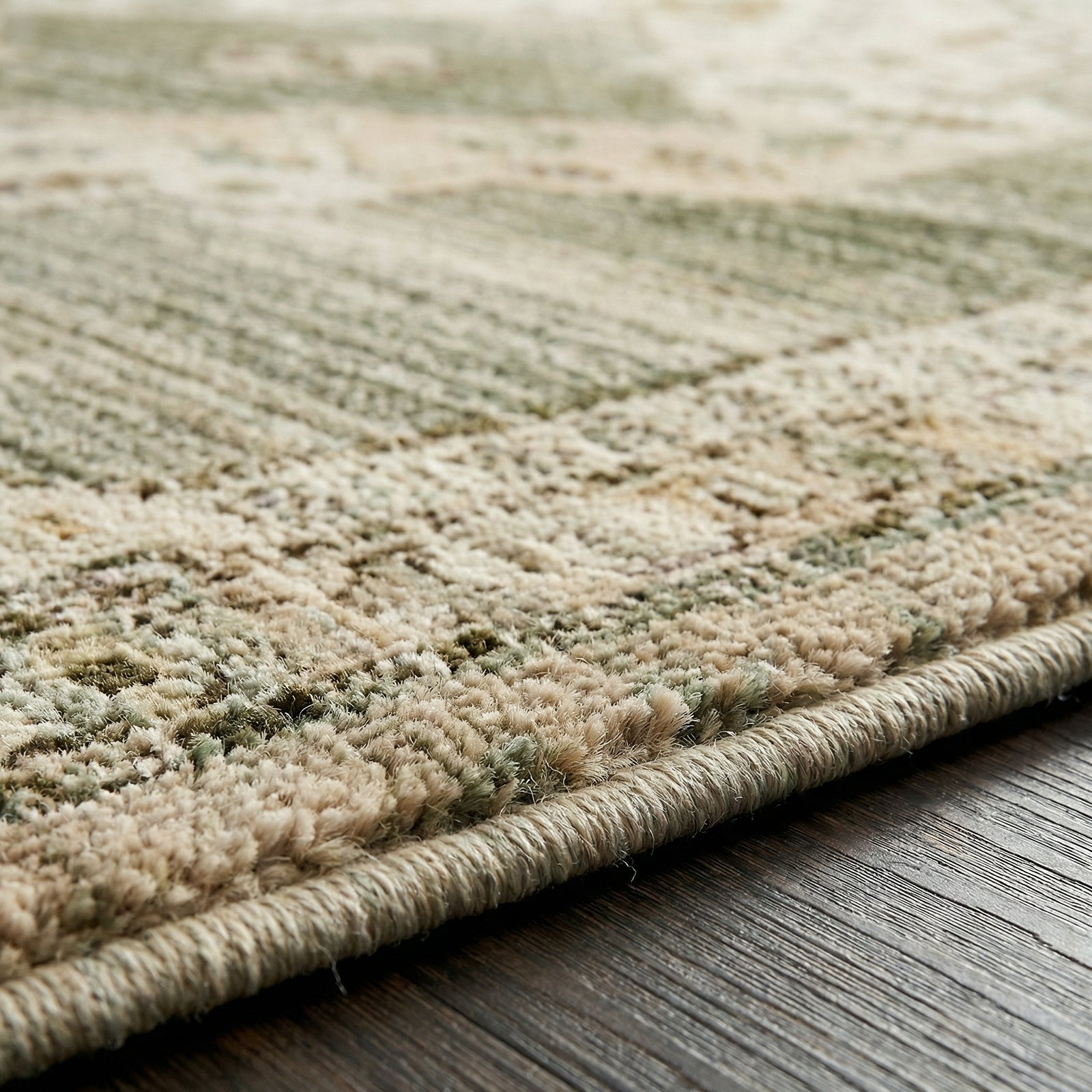 Fifth Avenue Vintage Traditional Boho Fringe Grey & Light Grey & Off White Polypropylene & Polyester Rug 152x225cm - texture detail