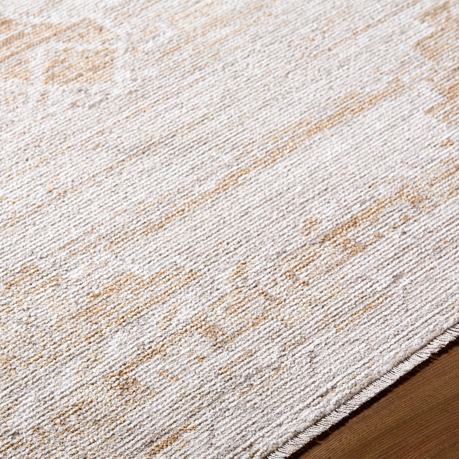 Fifth Avenue Vintage Traditional Boho Fringe Brown & Light Grey & Off White Polypropylene & Polyester Rug 152x225cm - texture detail