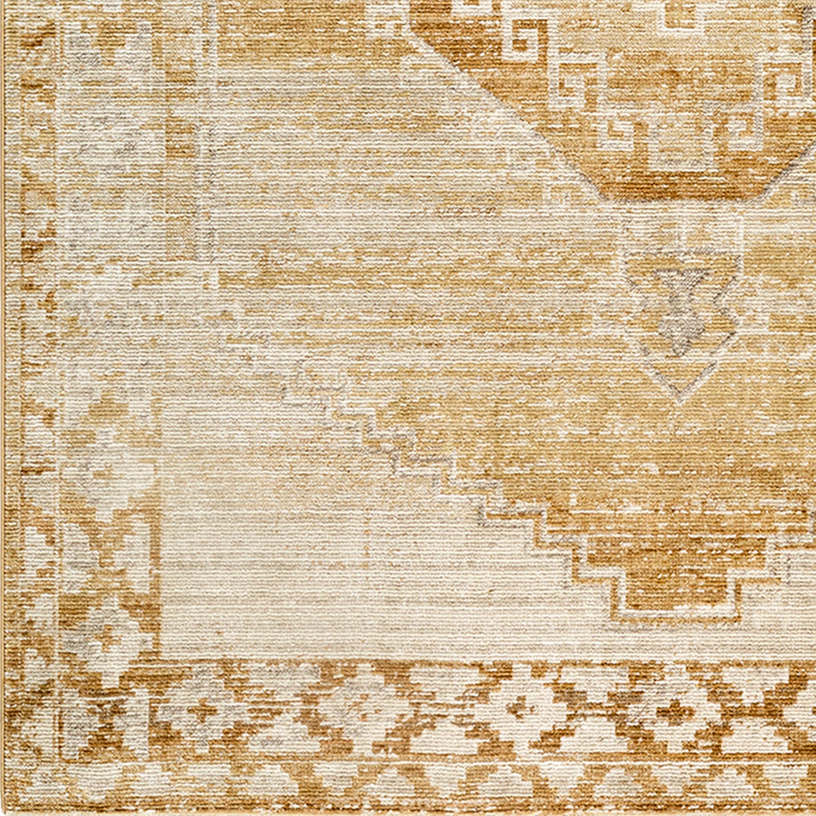 Fifth Avenue Vintage Traditional Boho Fringe Tan & Light Grey Polypropylene & Polyester Rug 152x225cm - colour swatch