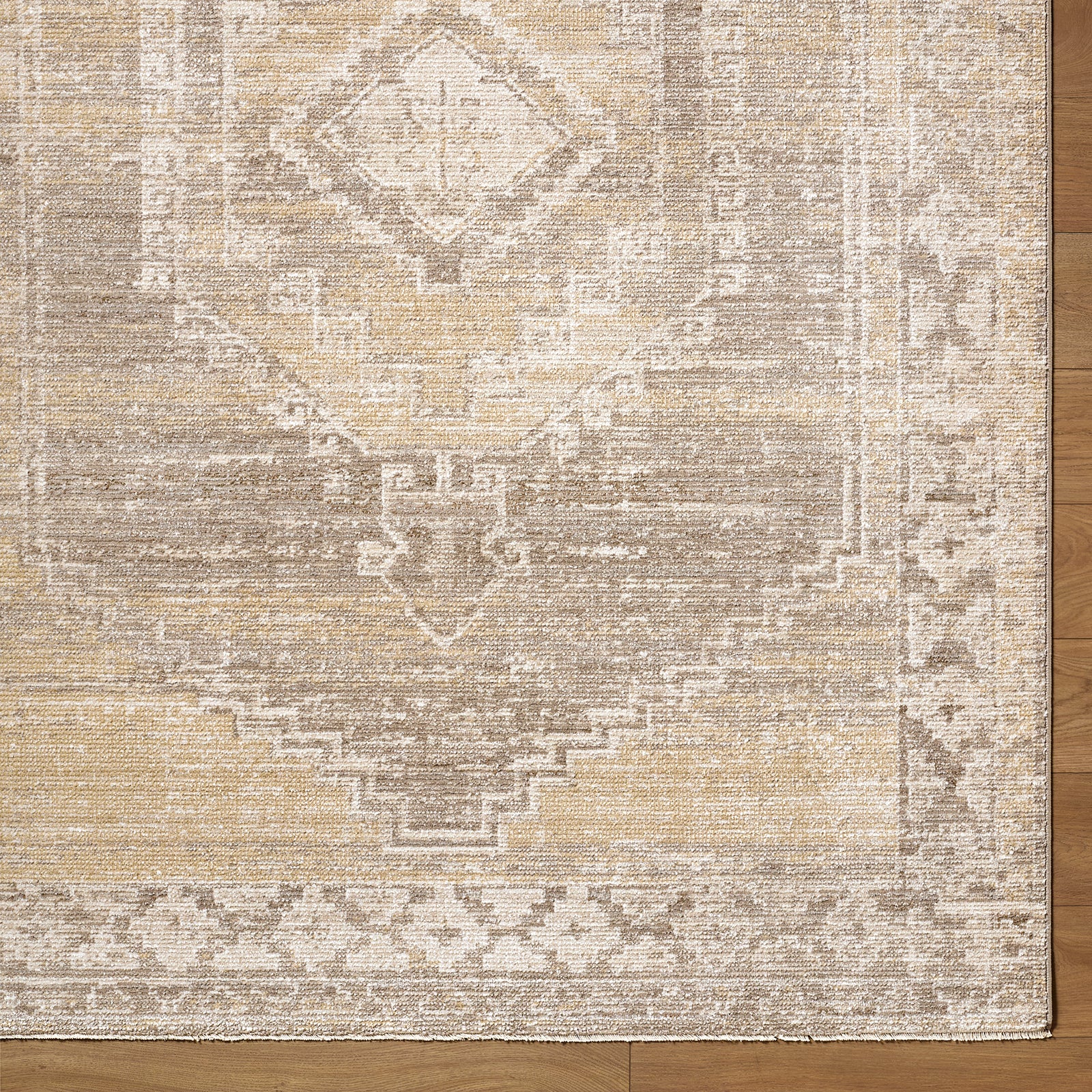 Fifth Avenue Vintage Traditional Boho Fringe Grey & Light Grey & Taupe Polypropylene & Polyester Rug 152x225cm - reverse roll detail