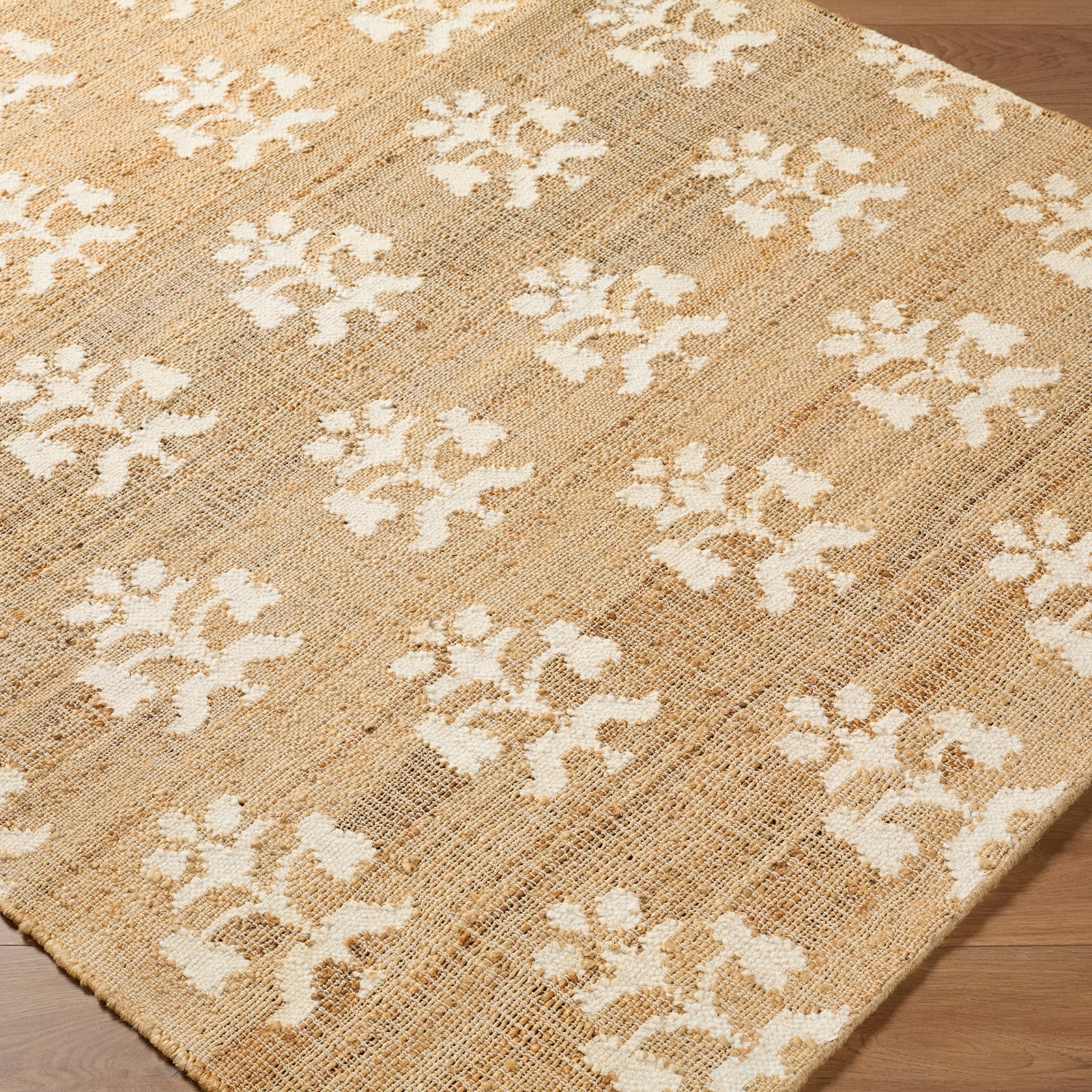 Fiorina Modern Jute Wool Modern Beige & Sandstone Rug 153x219cm - corner detail