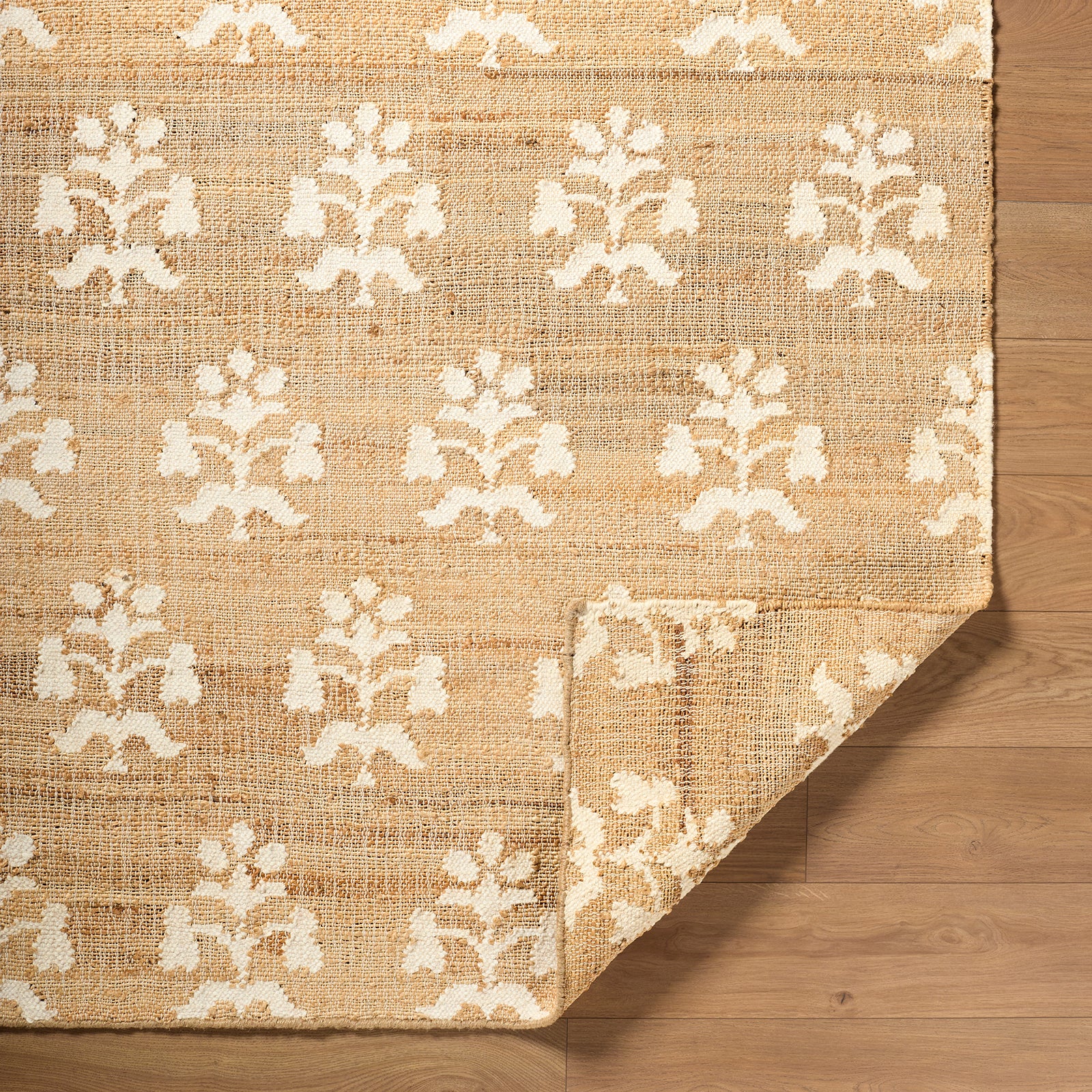 Fiorina Modern Jute Wool Modern Beige & Sandstone Rug 200x275cm - folded detail