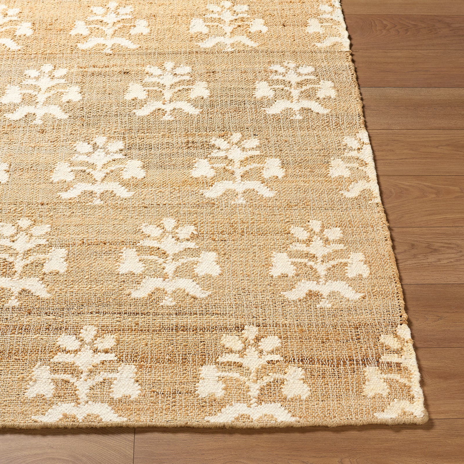 Fiorina Modern Jute Wool Modern Beige & Sandstone Rug 200x275cm - reverse roll detail