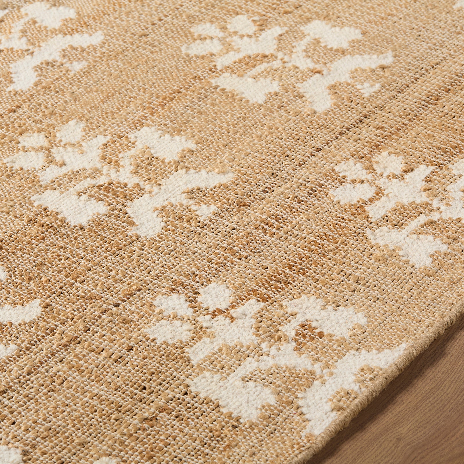 Fiorina Modern Jute Wool Modern Beige & Sandstone Rug 200x275cm - texture detail