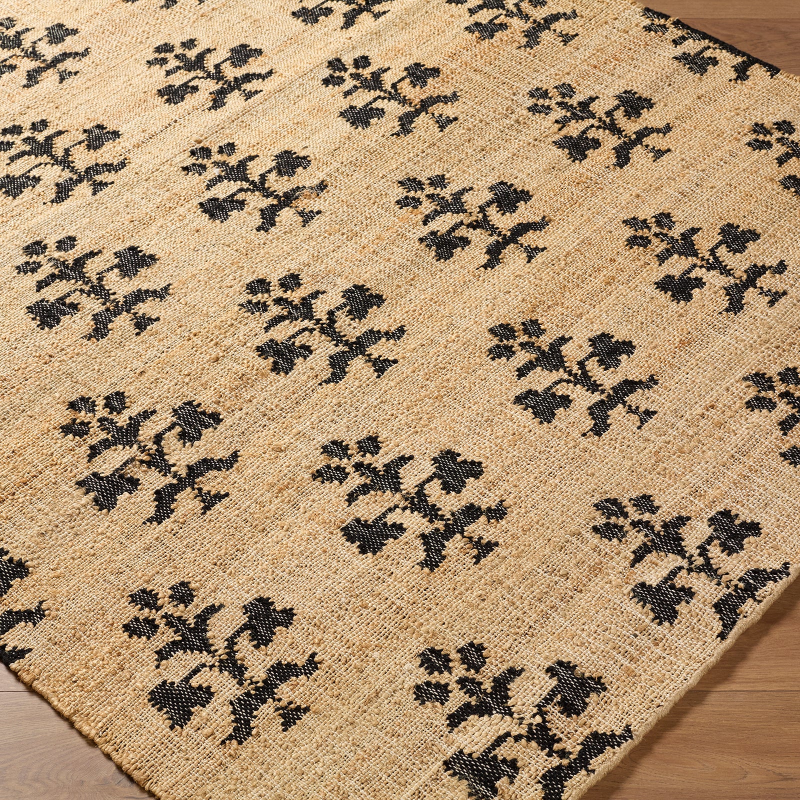 Fiorina Modern Jute Wool Modern Grey & Beige Rug 153x219cm - corner detail