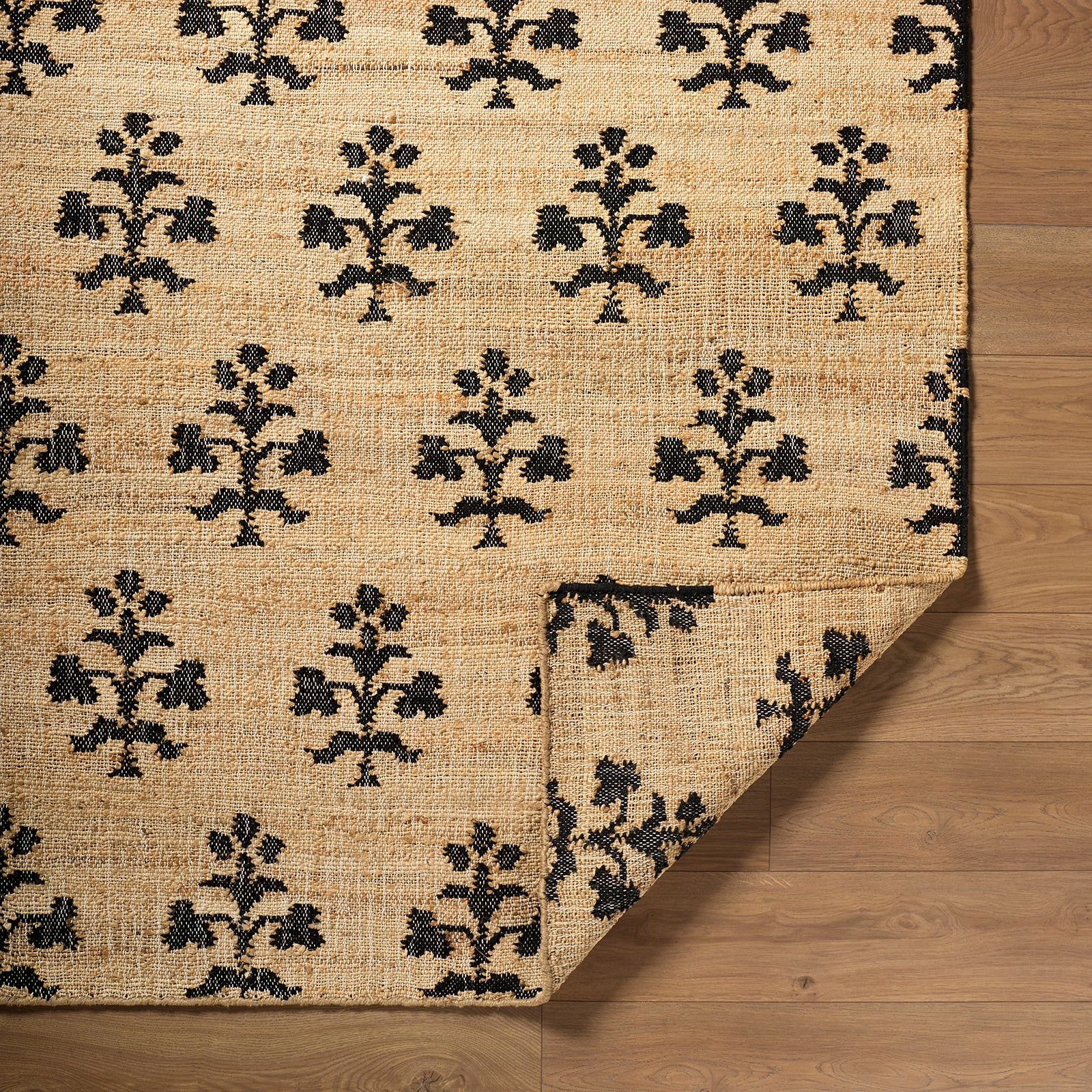 Fiorina Modern Jute Wool Modern Grey & Beige Rug 153x219cm - folded detail