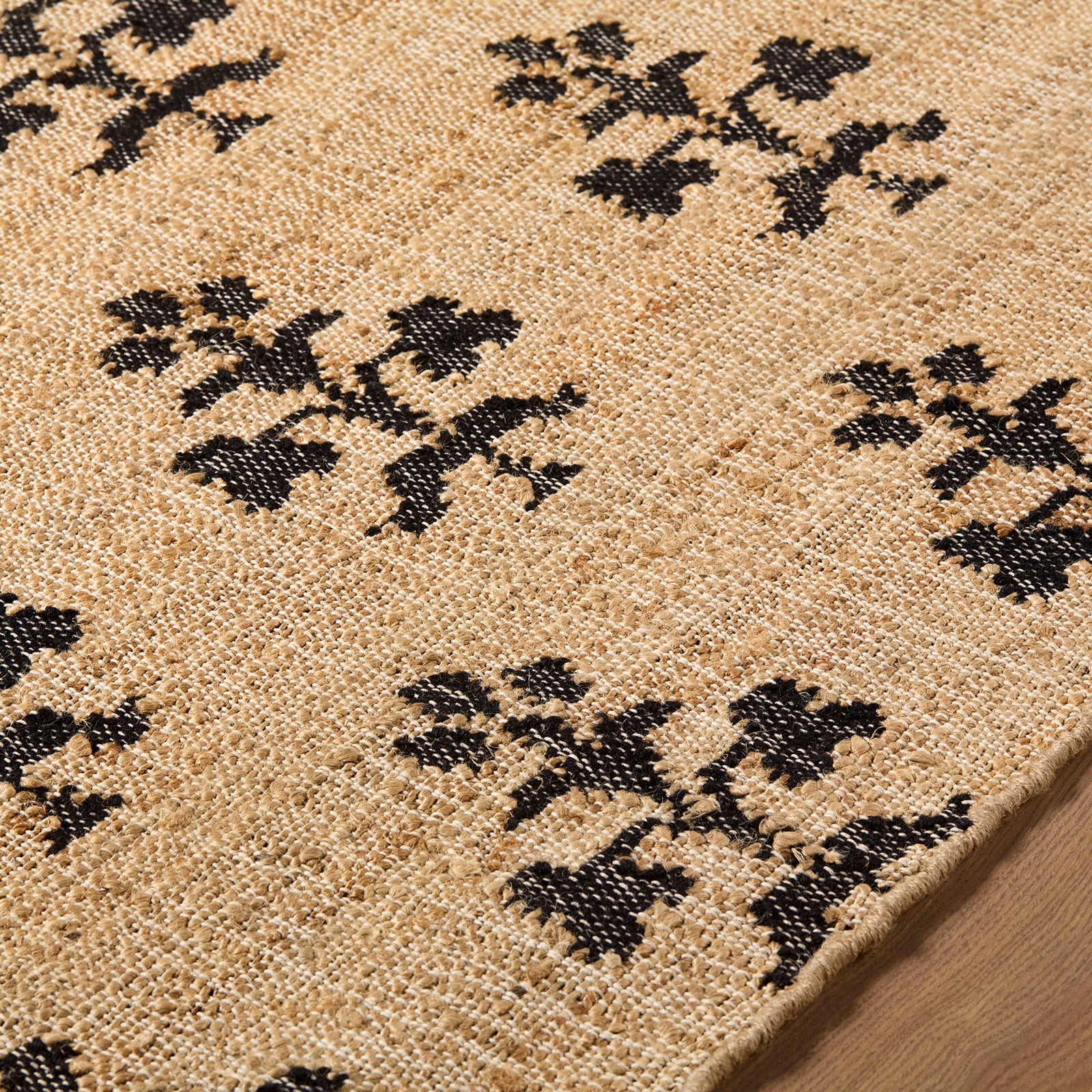 Fiorina Modern Jute Wool Modern Grey & Beige Rug 153x219cm - texture detail