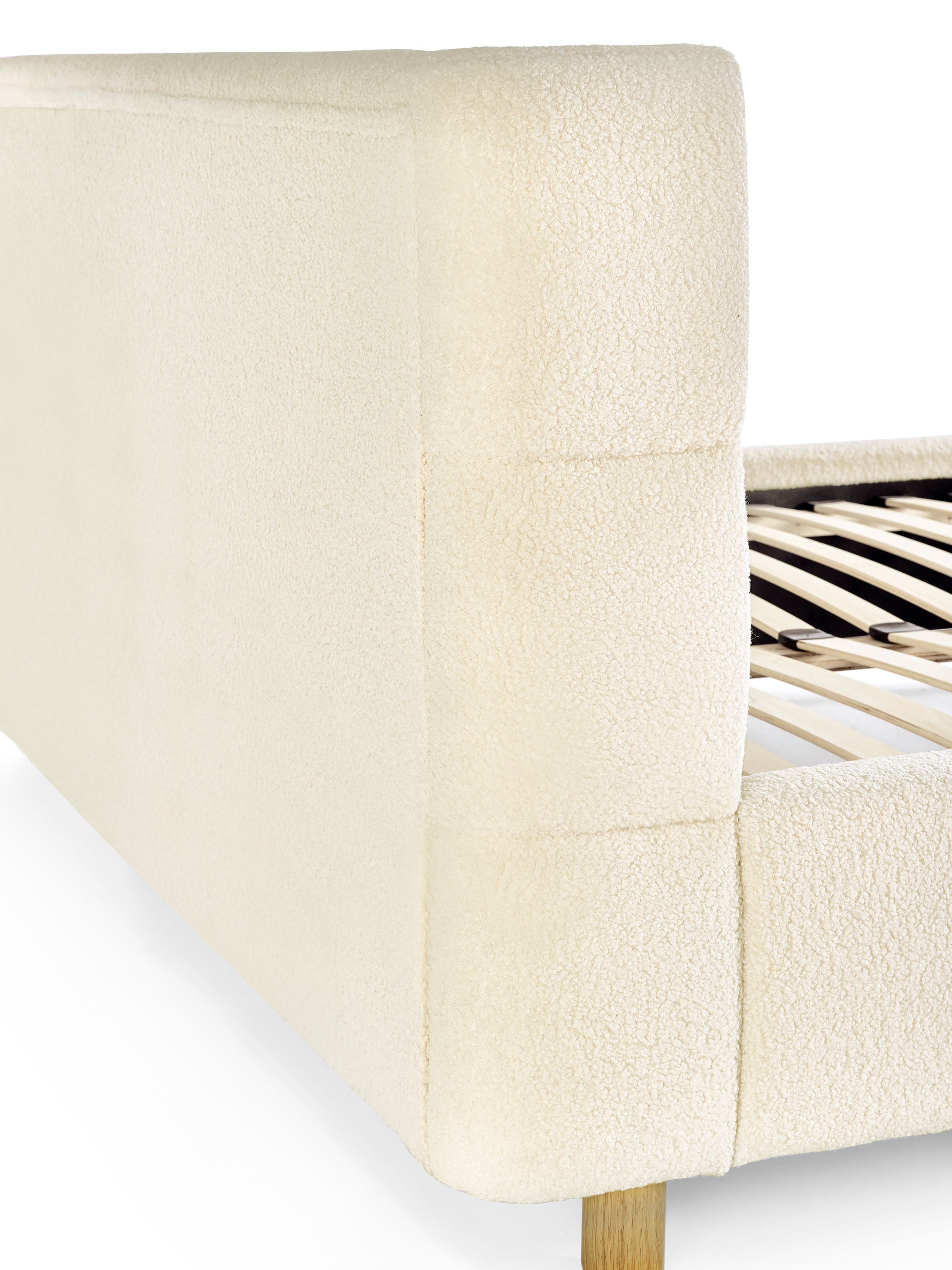 Noah Cream Boucle Curved King Bed