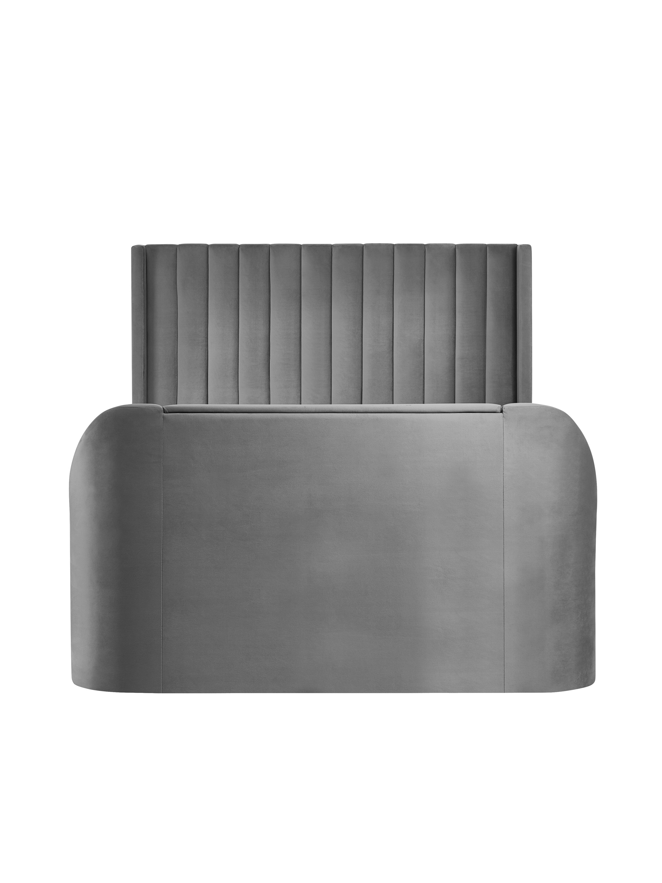 Alston Dark Grey Velvet Ottoman TV Bed King