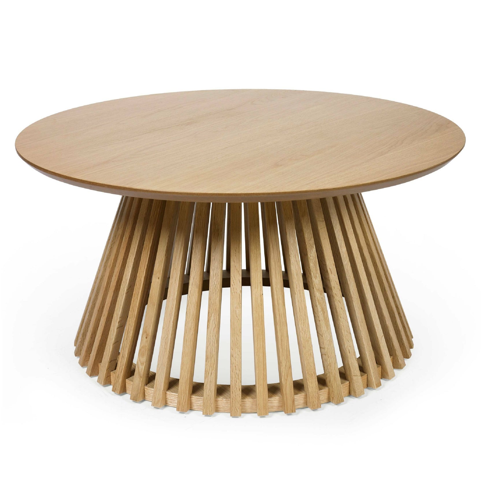 Cato Natural Oak Wood Slatted Coffee Table