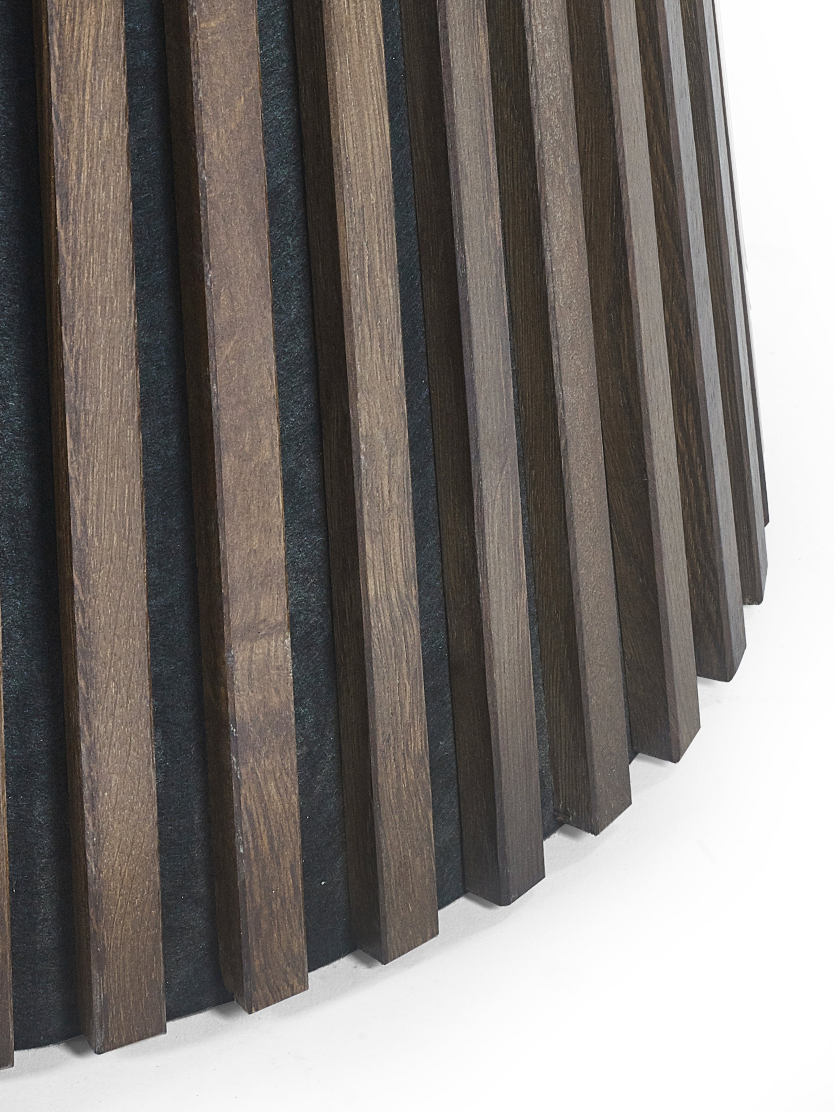 Pedra Dark Oak Wood Slatted Extending Dining Table