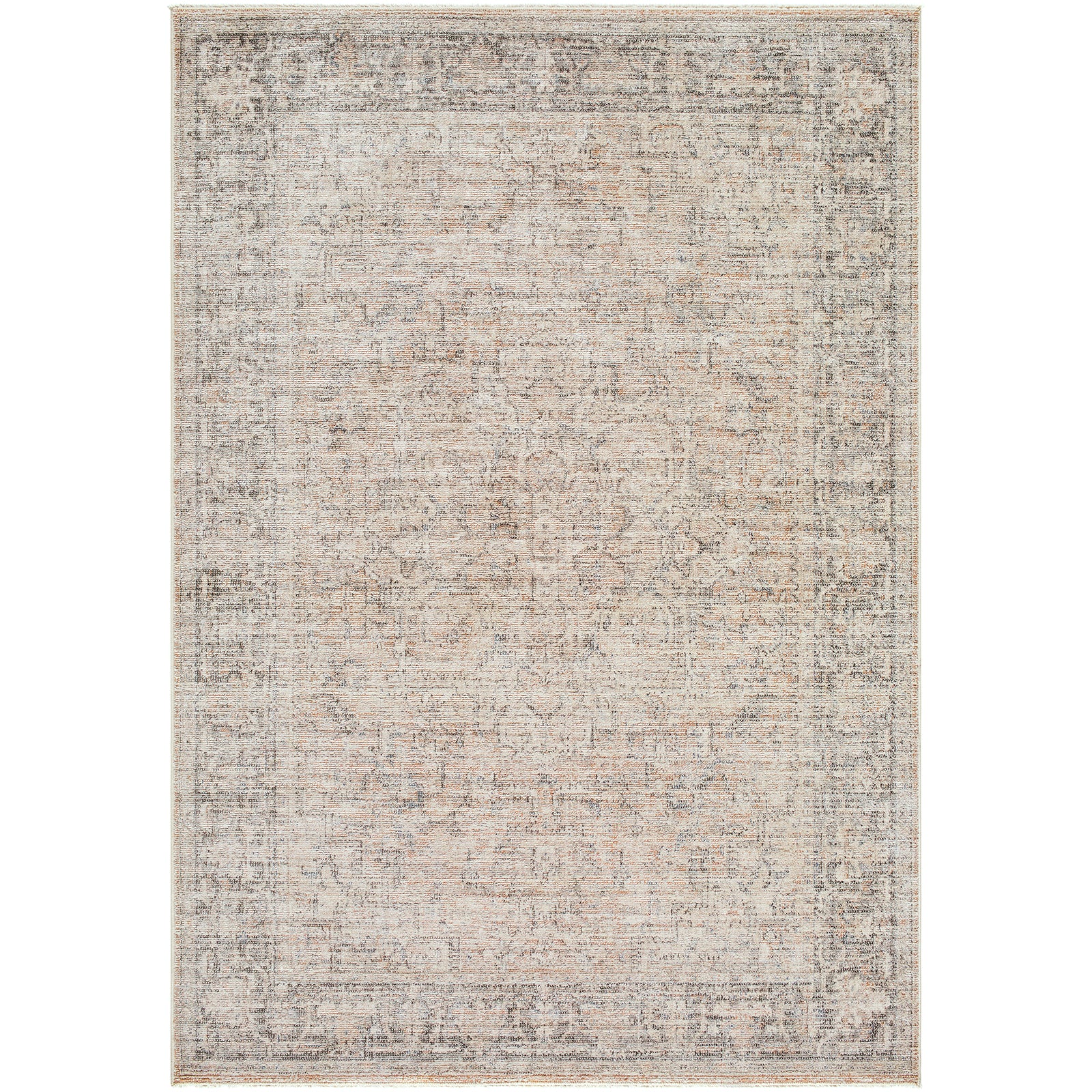 Maria Elena Galey Alix Vintage Traditional Vintage Boho Fringe Brown & Beige Polyester Rug 194x275cm - product image